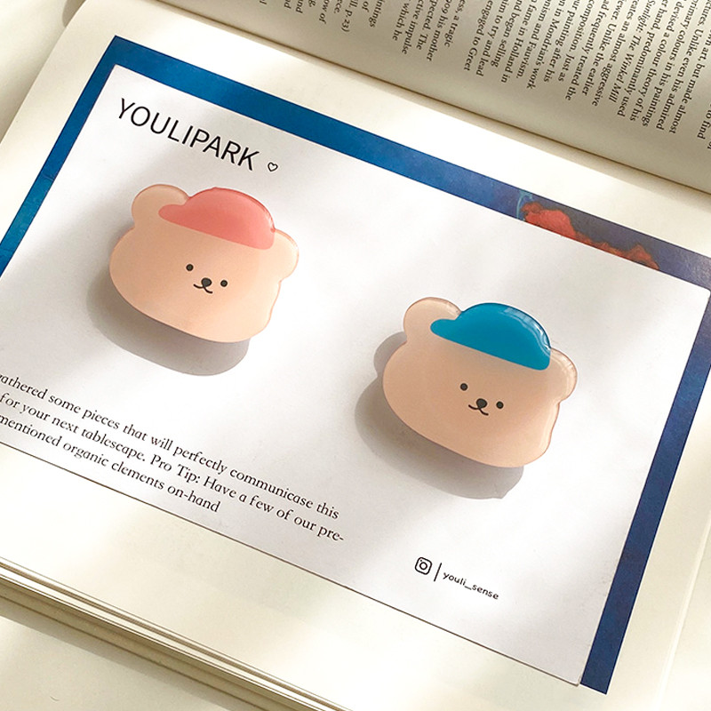 Slatki svijetli crtani medvjed Korea Grip Tok Držač mobilnog telefona Podrška za prsten za prste Preklopiva ručka Griptok Držač utičnice