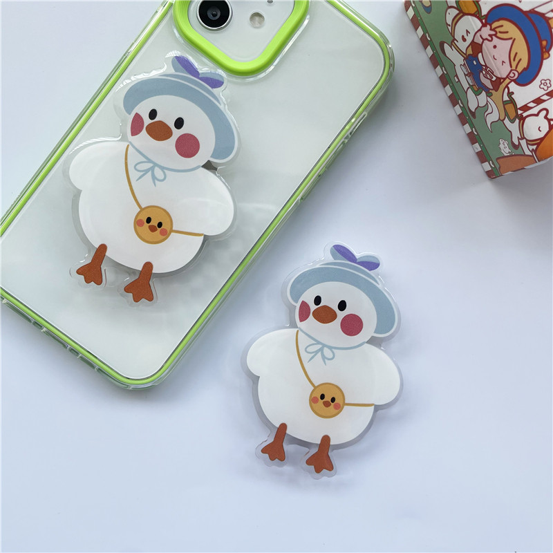 Lesklý roztomilý batoh Duck Korea Grip Tok držiak na telefón s prstom, skladacia rukoväť, držiak na telefón Griptok pre iPhone 13