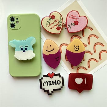 Glossy Purple Potato Heart Puppy Stretch Expandable Grip Tok Phone Holder Finger Ring Foldable Griptok Universal Socket