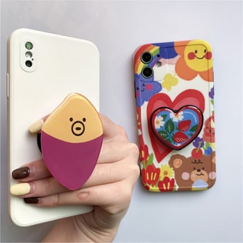 Glossy Purple Potato Heart Puppy Stretch Expandable Grip Tok Phone Holder Finger Ring Foldable Griptok Universal Socket