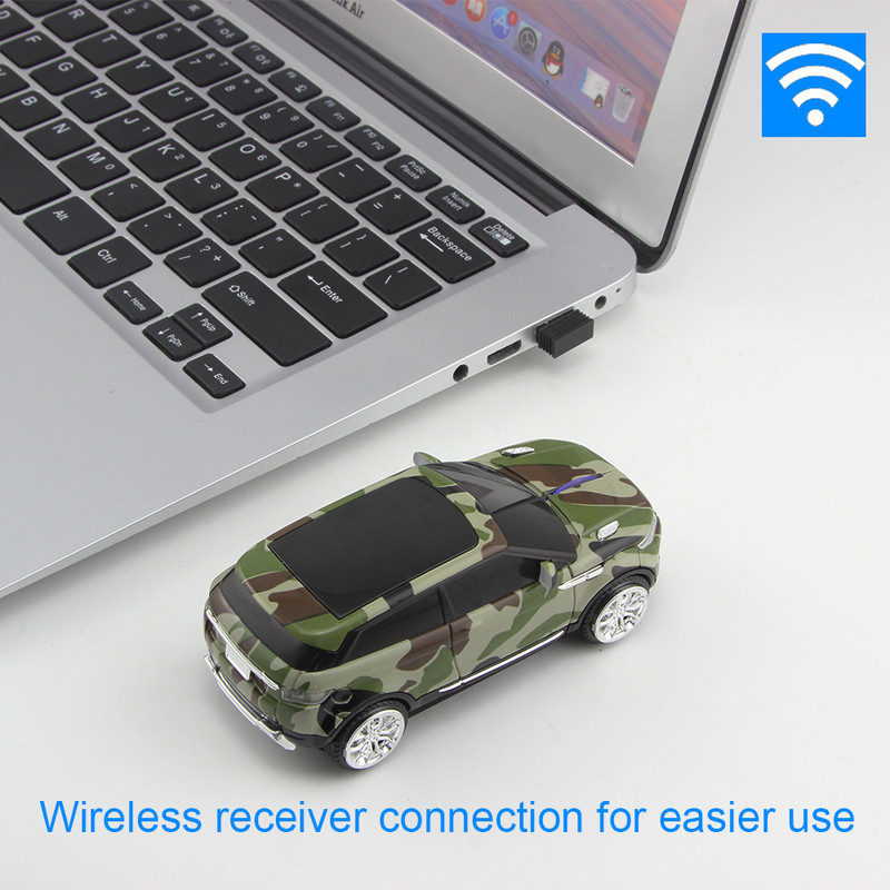 Novi bežični miš Bežični računalni miš Automobilski kamuflažni SUV USB optički miševi za igranje 3D ergonomski miš za PC prijenosno računalo