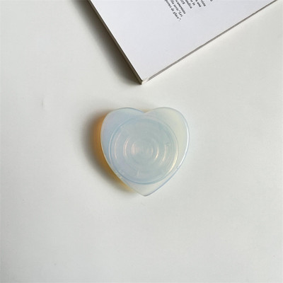 Luxusný lesklý držiak na telefón v tvare srdca z prírodného mramoru, priehľadný držiak na prst, skladací držiak na zásuvku Griptok