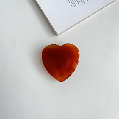 Luxusný lesklý držiak na telefón v tvare srdca z prírodného mramoru, priehľadný držiak na prst, skladací držiak na zásuvku Griptok