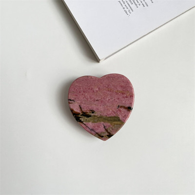 Luxusný lesklý držiak na telefón v tvare srdca z prírodného mramoru, priehľadný držiak na prst, skladací držiak na zásuvku Griptok