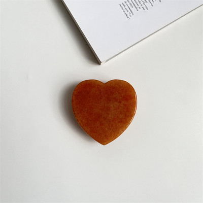 Luxusný lesklý držiak na telefón v tvare srdca z prírodného mramoru, priehľadný držiak na prst, skladací držiak na zásuvku Griptok