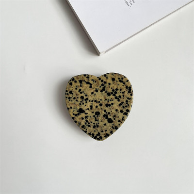 Luxusný lesklý držiak na telefón v tvare srdca z prírodného mramoru, priehľadný držiak na prst, skladací držiak na zásuvku Griptok