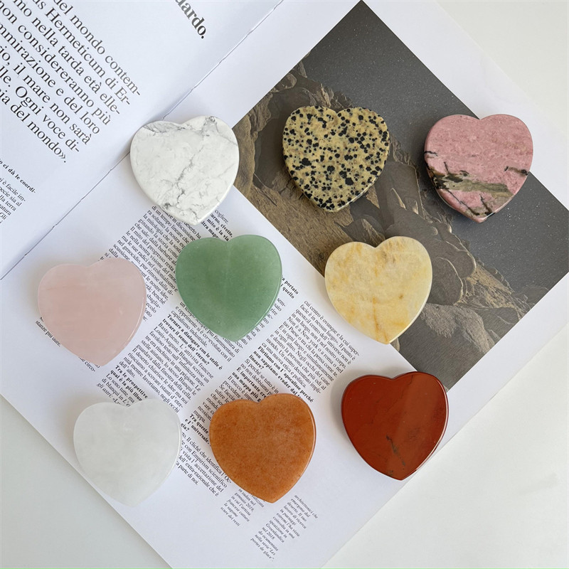 Luxusný lesklý držiak na telefón v tvare srdca z prírodného mramoru, priehľadný držiak na prst, skladací držiak na zásuvku Griptok