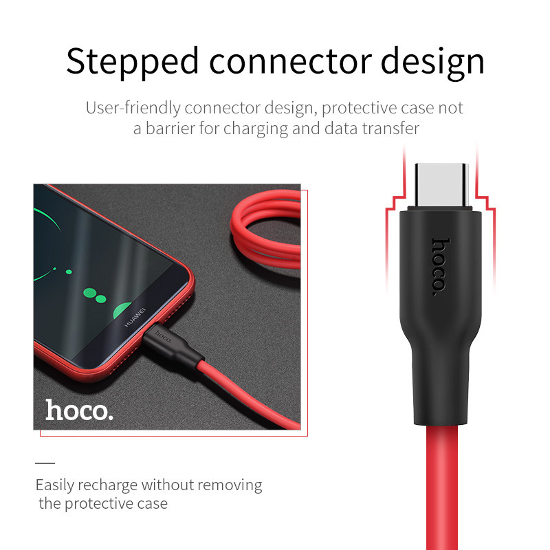 HOCO USB Type C kabel za Samsung Galaxy S9 S8 USB C Fast Charge kabel za sinkronizaciju podataka za Huawei P40 P30 Type-C Ekološki silikonski