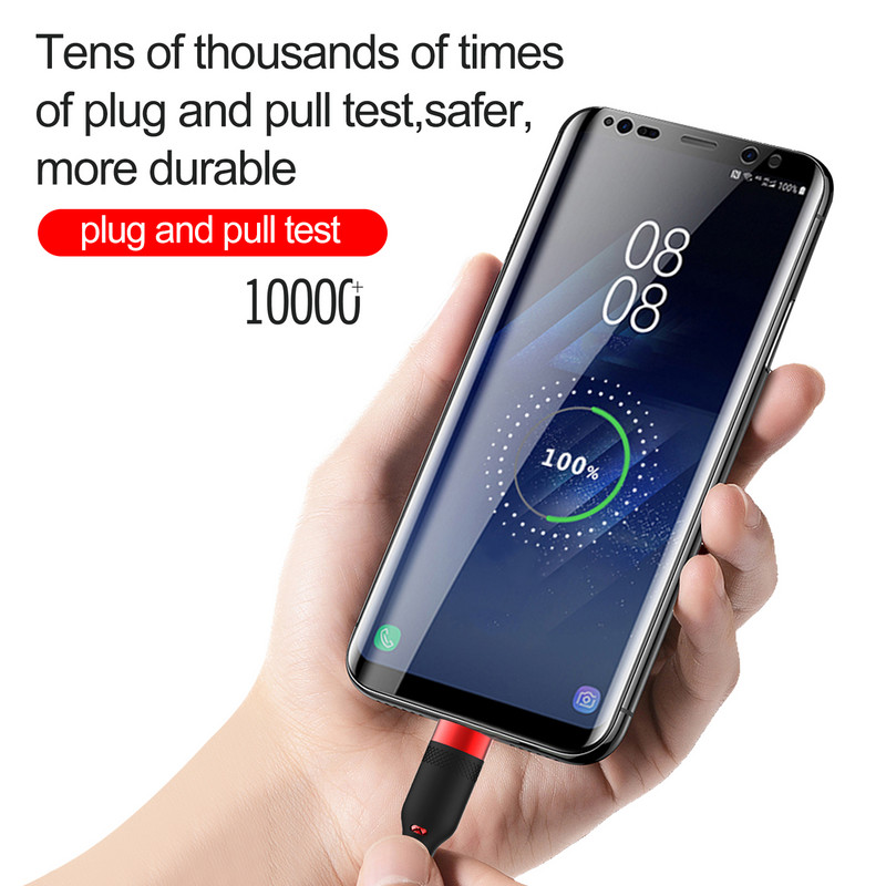 5 m / 8 m ilgio įkrovimo laidas, skirtas Lightning / C tipo / USB mikro patvarus nailono pintas įkrovimo laidas, skirtas IOS / Android telefono greitajam įkrovikliui