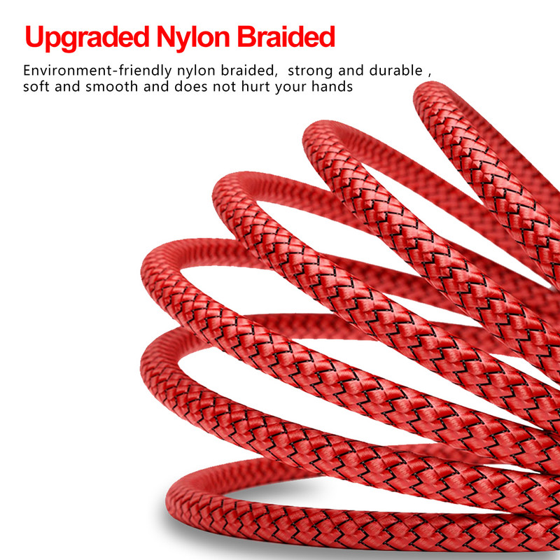 5 m / 8 m ilgio įkrovimo laidas, skirtas Lightning / C tipo / USB mikro patvarus nailono pintas įkrovimo laidas, skirtas IOS / Android telefono greitajam įkrovikliui