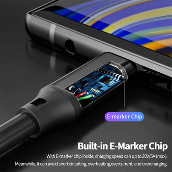 Καλώδιο USB 3.2 Gen2 Type C για Thunderbolt 3 Καλώδιο συγχρονισμού δεδομένων USBC 20 Gbps για Macbook Pro 5A 100W Tipo C Γρήγορη φόρτιση 4K 60Hz Καλώδιο