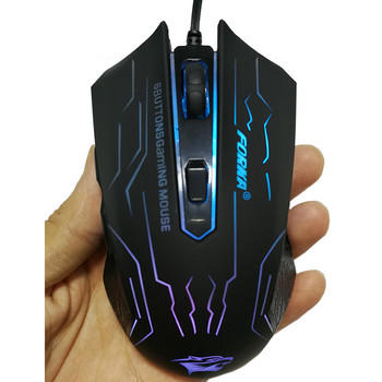 Безшумна жична игрална мишка Gamer 6 бутона 3200DPI USB LED оптична компютърна мишка Мишки за PC лаптоп Игра LOL Dota 2