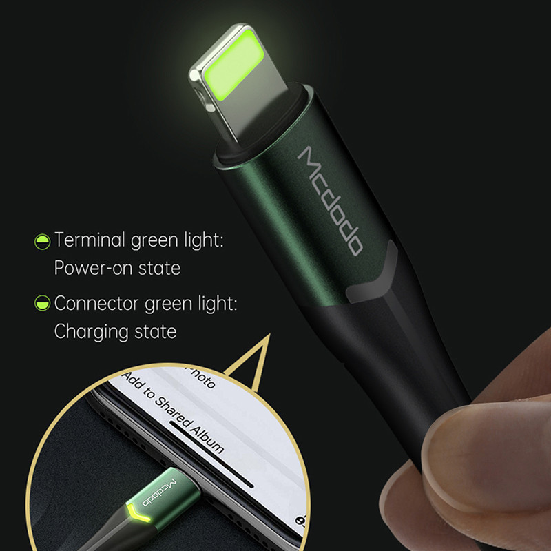 Mcdodo USB kabel 2A brzo punjenje za Lightning iPhone 14 13 12 Pro Max XS XR X 8 7 Plus IPad IPod IOS 14 Punjač Data LED kabel