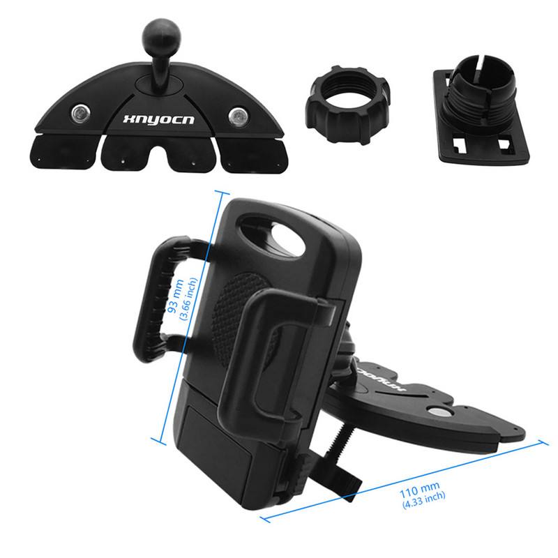 Xnyocn držač za automobil, nosač CD utora, univerzalna podesiva podrška, 360° rotacija, stalak za mobilni telefon za iPhone Xiaomi, Samsung GPS