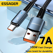 Essager 7A USB Type C kábel OPPO Oneplus Huawei P30 P40 Samsung Realme Poco 100W gyorstöltő vezetékes USB C töltő adatkábelhez