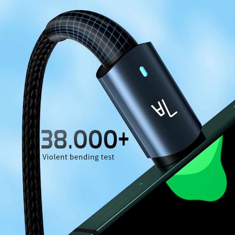 Essager 7A USB Type C kábel OPPO Oneplus Huawei P30 P40 Samsung Realme Poco 100W gyorstöltő vezetékes USB C töltő adatkábelhez