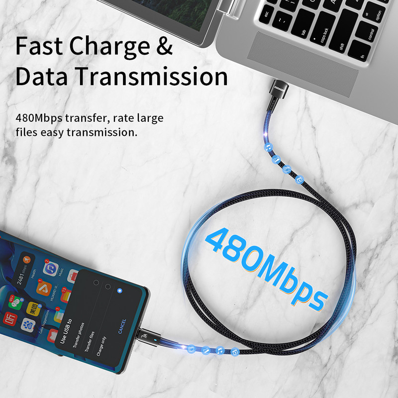 Essager 7A USB Type C kábel OPPO Oneplus Huawei P30 P40 Samsung Realme Poco 100W gyorstöltő vezetékes USB C töltő adatkábelhez
