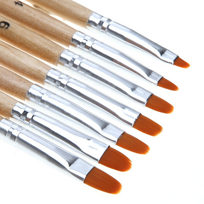 7 db/tétel Nail Art Ecset Tollak Akril UV Gél Extension Builder Professzionális Festés Rajzecsetkészlet Manikűr Eszközkészlet Kit