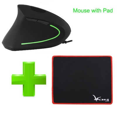 Vertikalni miš za lijevu ruku, USB ergonomski žičani miš, optički 6 tipki, profesionalni računalni miš, 1600DPI, pozadinsko osvjetljenje, igraća mačka za prijenosno računalo