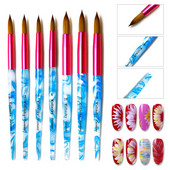 Nails Art Pen akril faragó tollak gél lakk ecset Kolinsky Blue Sea Wave Mink Haj kerek fej manikűr ceruza köröm eszközök