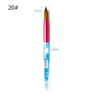 Nails Art Pen akril faragó tollak gél lakk ecset Kolinsky Blue Sea Wave Mink Haj kerek fej manikűr ceruza köröm eszközök