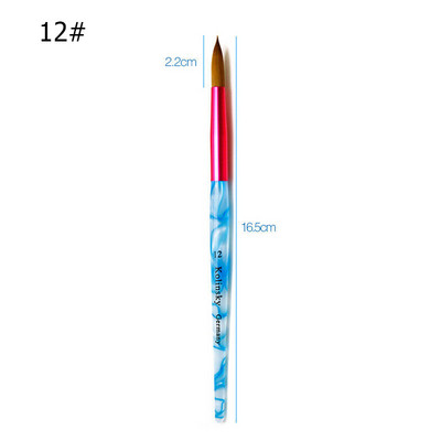 Nails Art Pen akril faragó tollak gél lakk ecset Kolinsky Blue Sea Wave Mink Haj kerek fej manikűr ceruza köröm eszközök