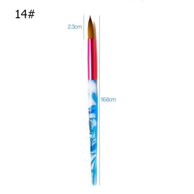 Nails Art Pen akril faragó tollak gél lakk ecset Kolinsky Blue Sea Wave Mink Haj kerek fej manikűr ceruza köröm eszközök