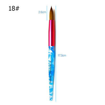 Nails Art Pen akril faragó tollak gél lakk ecset Kolinsky Blue Sea Wave Mink Haj kerek fej manikűr ceruza köröm eszközök
