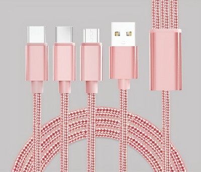 3M 3 σε 1 Καλώδιο γρήγορης φόρτισης Micro USB Type-C Fast Charger Καλώδιο Micro USB Type-C Καλώδιο δεδομένων για iPhone Samsung Xiaomi Huawei