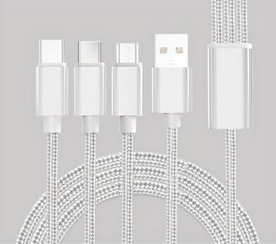 3M 3 σε 1 Καλώδιο γρήγορης φόρτισης Micro USB Type-C Fast Charger Καλώδιο Micro USB Type-C Καλώδιο δεδομένων για iPhone Samsung Xiaomi Huawei