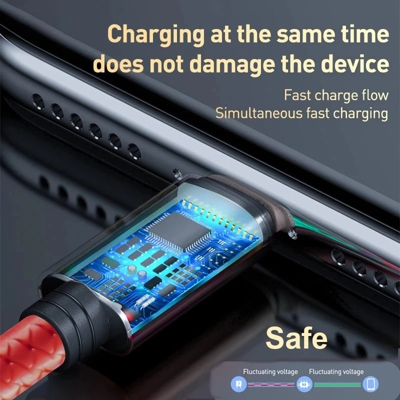 3M 3 σε 1 Καλώδιο γρήγορης φόρτισης Micro USB Type-C Fast Charger Καλώδιο Micro USB Type-C Καλώδιο δεδομένων για iPhone Samsung Xiaomi Huawei