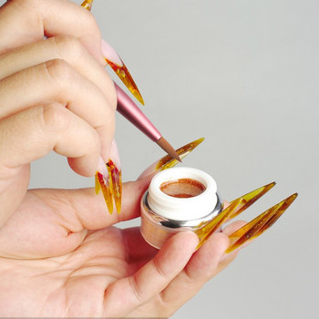 Crystal Acrylic Nail Art Brush UV Gel Carving Pen Brush Glitter Liquid Handle Gel Builder Brush Manicure Brush Инструменти за рисуване Размер