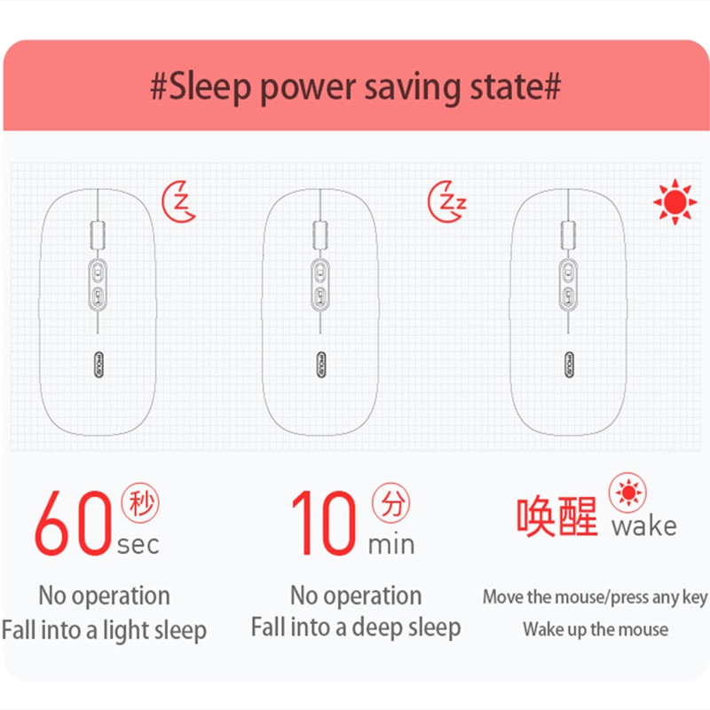 Bežični miš Bluetooth miš Gamer Punjivi računalni miš Bežični USB Ergonomski miš Tihi miševi za Ipad/Mac/Laptop