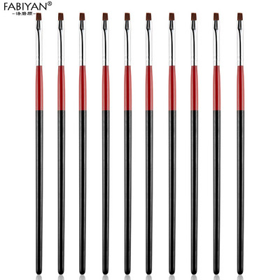 Nail Art kistom Slikanje Crtanje Rezbarenje Ravna olovka UV Gel Salon za manikuru DIY Alat za dizajn 5/10kom