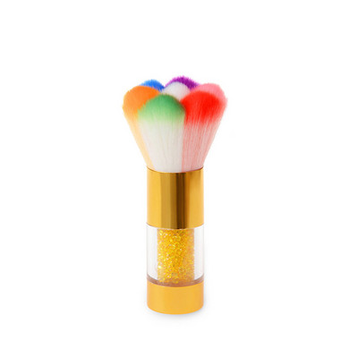 Perie colorată pentru curățarea prafului de unghii, cu mâner cu strasuri acrilice, perie pentru praf moale, curată, pentru îngrijirea unghiilor, instrument de manichiură și pedichiură