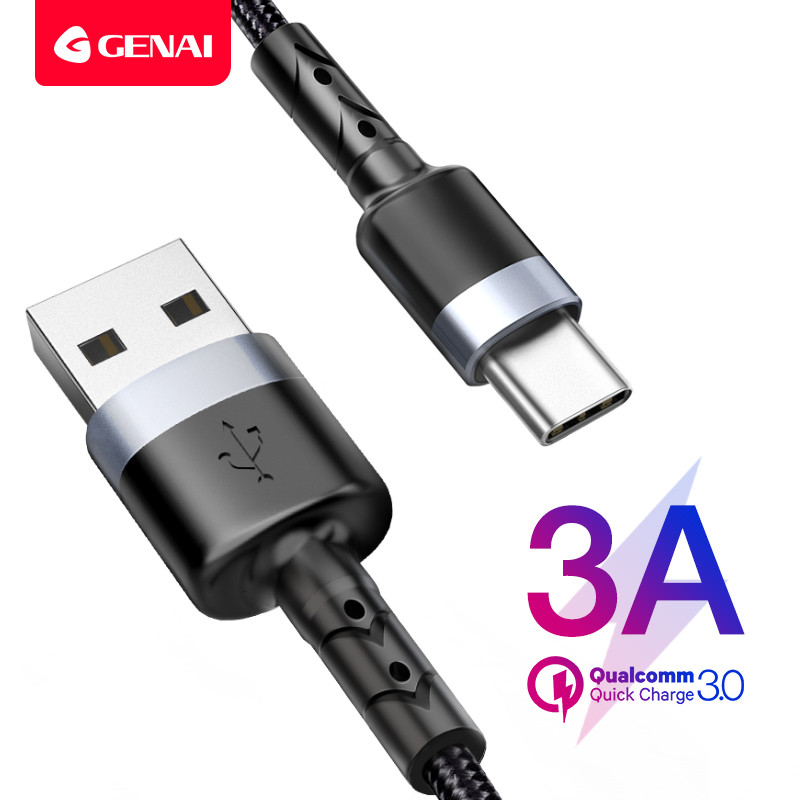 Genai 3A gyorstöltő USB C kábel Xiaomi Redmi mobiltelefonhoz Micro USB kábel Samsung Huawei gyorstöltő kábel iPhone-hoz