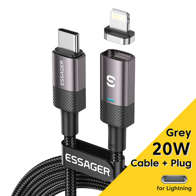 Essager PD60W USB Type C magnetski kabel za iPhone 13 Xiaomi POCO3 Huawei Realme Oneplus OPPO Fast Charge Kabel za mobilni telefon Žica