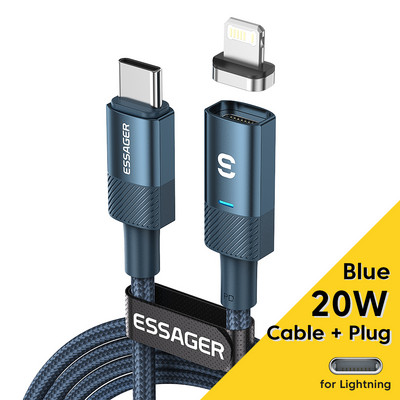Essager PD60W USB Type C magnetski kabel za iPhone 13 Xiaomi POCO3 Huawei Realme Oneplus OPPO Fast Charge Kabel za mobilni telefon Žica