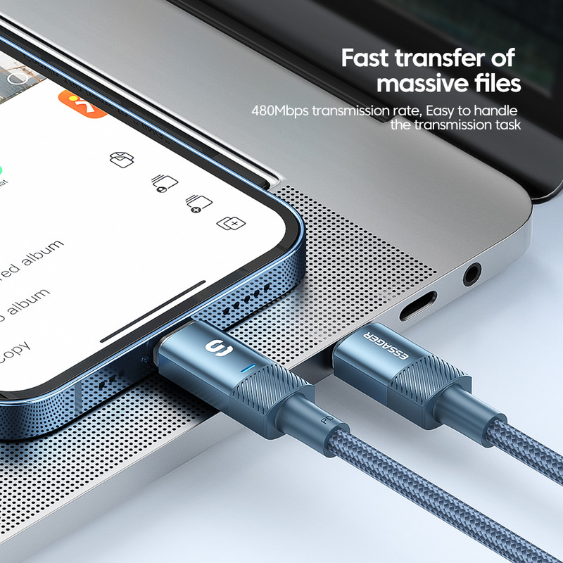 Essager PD60W USB Type C magnetski kabel za iPhone 13 Xiaomi POCO3 Huawei Realme Oneplus OPPO Fast Charge Kabel za mobilni telefon Žica