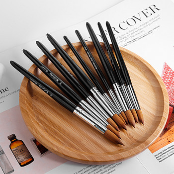 TIANMI Kolinsky Acrylic Nail Brush Black Nail Art Mink Brush Wood Handle Gel Builder Manicure Brush Drawing Tools 1PCS