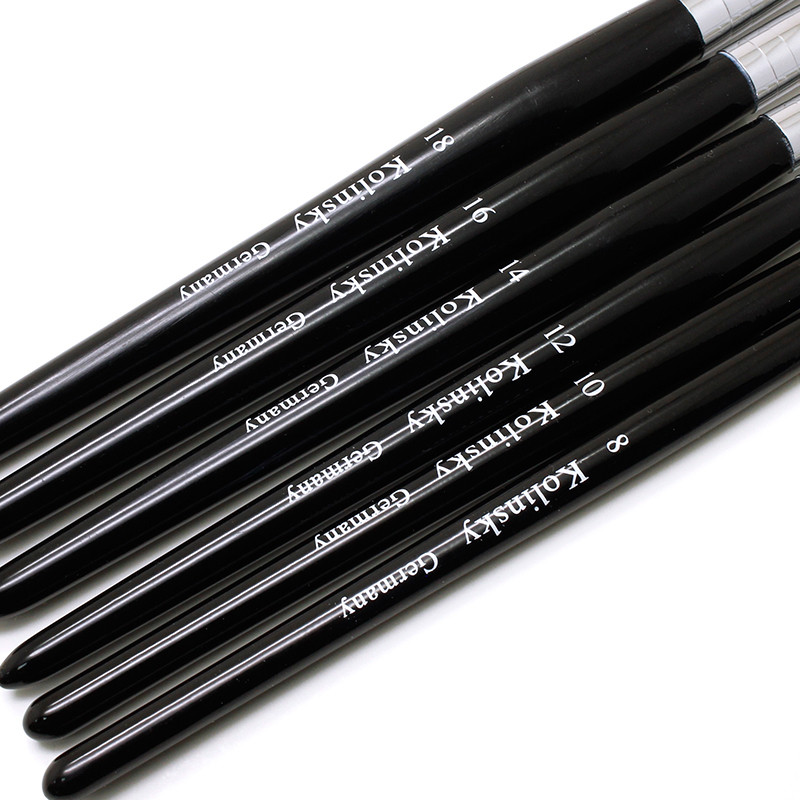 TIANMI Kolinsky Perie acrilice pentru unghii Perie neagră pentru arta unghiilor, nurcă, mâner din lemn, perie pentru manichiură cu gel, instrumente de desen, 1 buc.