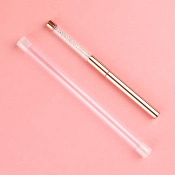 ANGNYA 9 бр./компл. Rose Gold Nail Art Uv Gel Brush Set Pen Nail Art Builder Flat Crystal Painting Drawing Carving Pen Инструмент за маникюр