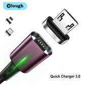 Elough 3 în 1 încărcare magnetică pentru iphone xs max xr x 8 7 plus 6 5 6s cablu tip c cablu micro usb telefon led magnet fir încărcător