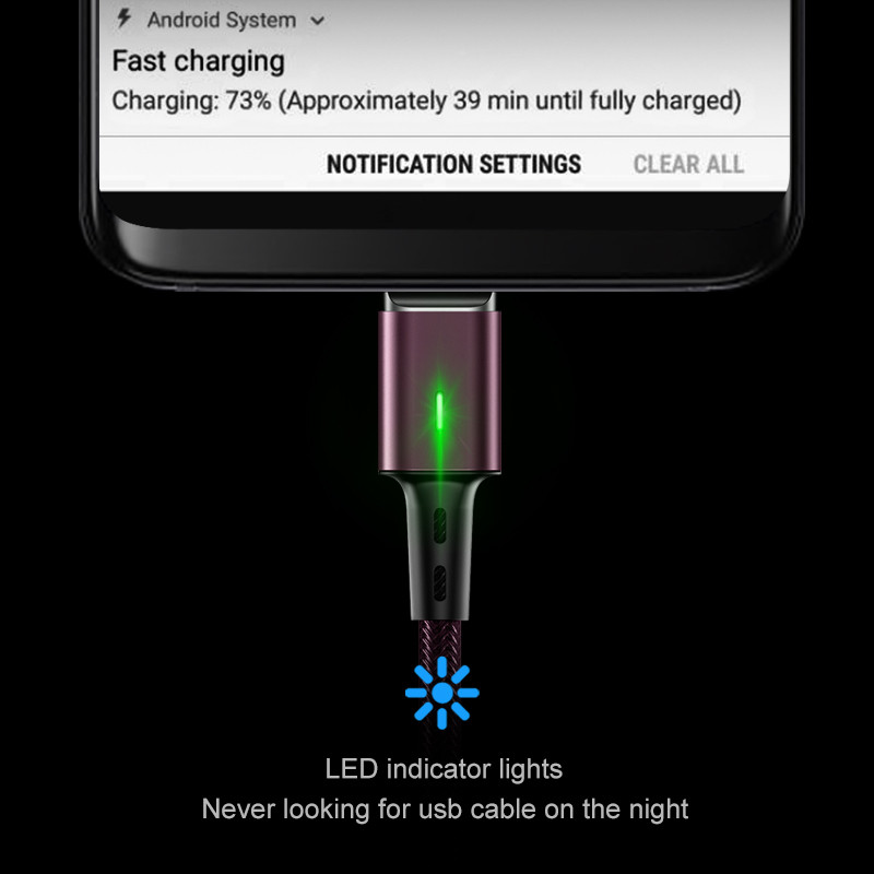 Elough 3 în 1 încărcare magnetică pentru iphone xs max xr x 8 7 plus 6 5 6s cablu tip c cablu micro usb telefon led magnet fir încărcător