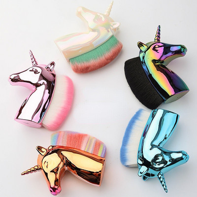 1 бр. Unicorn Nail Art Brush Soft Clean Dust Powder Kawaii Shape Blush Foundation Powder Makeup Brushs Women Cosmetics Tools