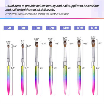 24 стила Ръчно изработена четка за нокти Kolinsky Акрилна професионална четка за ноктопластика Четки за маникюр Четки за нокти Аксесоари за нокти pinceles uñas