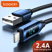 Kábel Toocki LED Display USB pre iPhone 14 13 12 Pro Max Xs Plus pre rýchle nabíjanie pre nabíjačku iPhone Lightning kábel pre dátový kábel