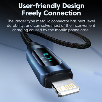 Καλώδιο USB οθόνης Toocki LED για iPhone14 13 12 Pro Max Xs Plus Καλώδιο γρήγορης φόρτισης για φορτιστή iPhone Lightning Καλώδιο δεδομένων Καλώδιο