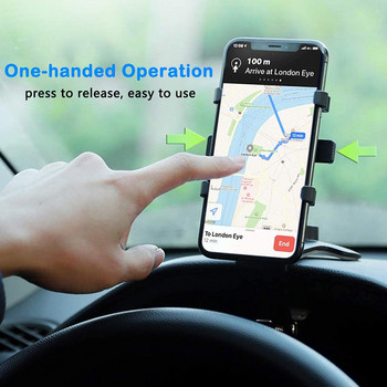Xnyocn 3 σε 1 Θήκη τηλεφώνου αυτοκινήτου Πίνακας ταμπλό Καθρέφτης οπισθοπορείας Υποστήριξη τιμονιού Βάση αντιηλίου Βάση κινητού GPS για iPhone
