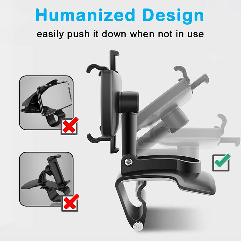 Xnyocn 3 u 1 držač za telefon u automobilu Nadzorna ploča Retrovizor Ogledalo Podrška za upravljač Nosač za štitnik od sunca Mobilni GPS stalak za iPhone